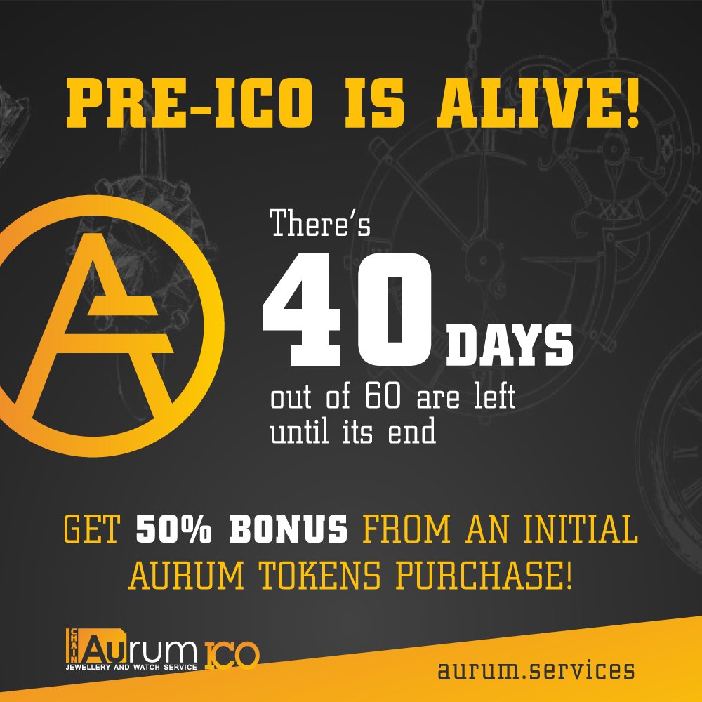 AurumToken's tweet photo. Dear community!

https://t.co/O3M8SC89It Pre-ICO is alive!

Get a 50% bonus from an initial AURUM token purchase!

#Aurum #AurumServices #AurumICO #AurumToken #AurumCoin #Graphene #GrapheneLab #ICO #Blockchain #Cryptocurrency #Крипта https://t.co/B9A3VCRDcY