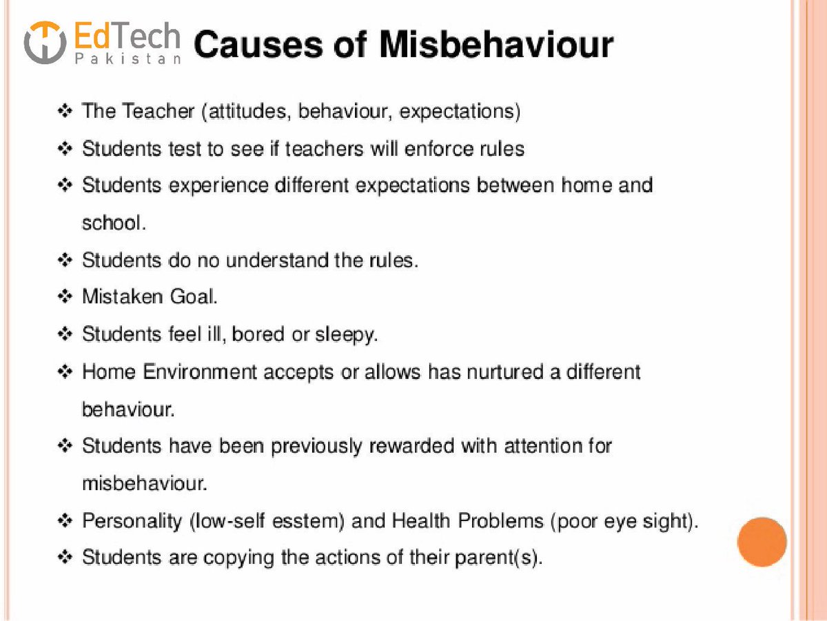 edtechglobals's tweet image. Causes of Misbehaviour 
#EdTechPakistan