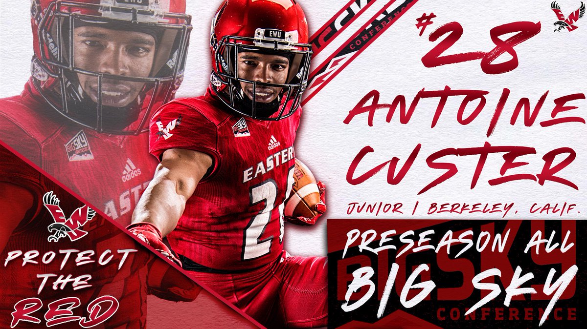 EWUFootball's tweet photo. .@Antoine_C28 has his π on a BIG 2β£0β£1β£8β£ and this is just the Start
π to the Junior RB on being named to the Preseason All @BigSkyFB Team
#ProtectTheRed #BigSkyKickoff #GoEags https://t.co/u9BVkBPIiQ