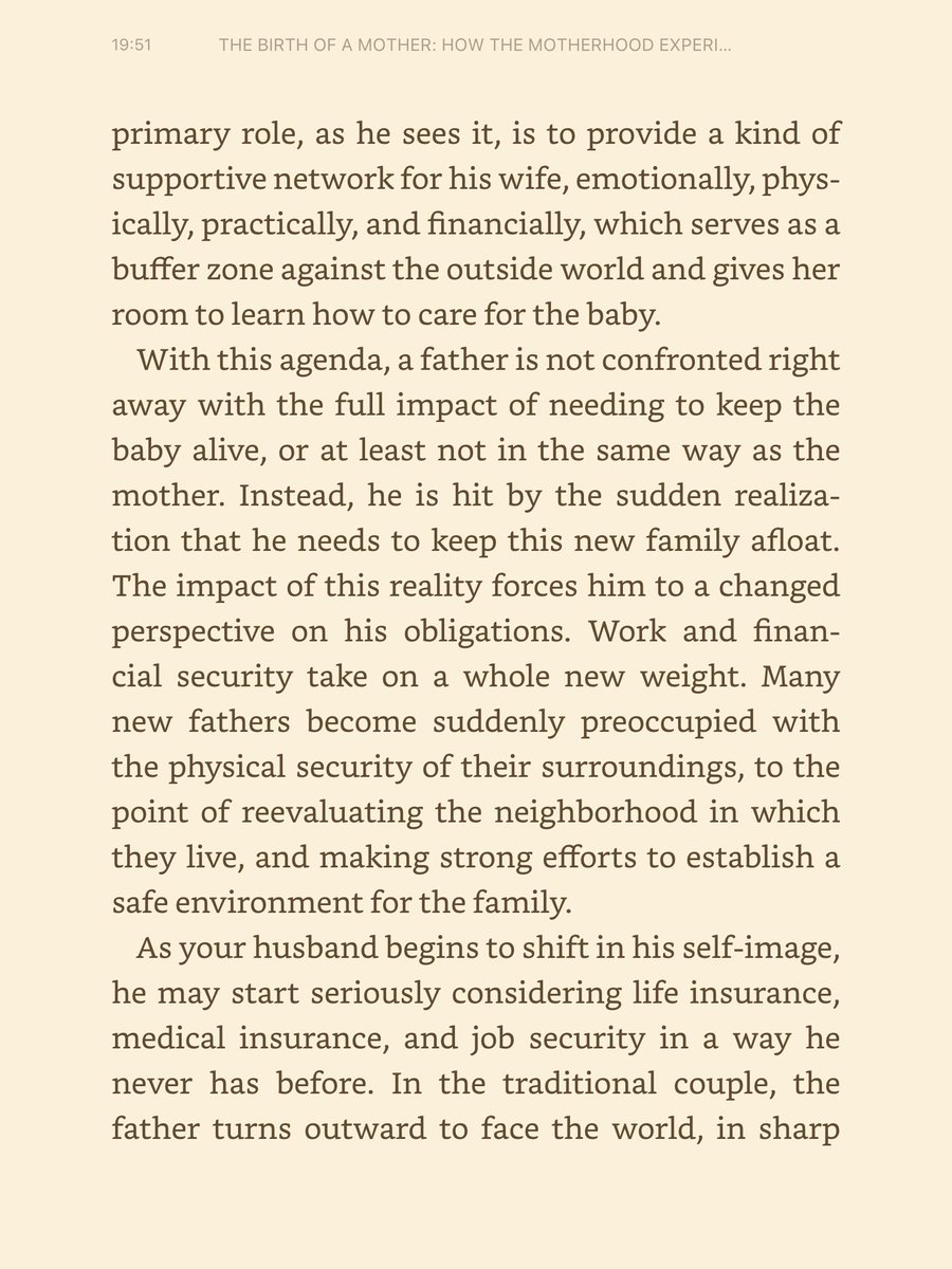 ช่วงนี้อ่านเรื่อง The Birth of A Mother สนุกดี
เป็นจิตแพทย์ที่ทำวิจัยกะเมียแก วิเคราะห์สภาพจิตใจของผญ.ที่กำลัง shift จาก “ผู้หญิง/ภรรยา” มาเป็น “แม่” แบบความเป็นแม่เกิดขึ้นตรงไหน ยังไง
บทสุดท้ายมีเรื่องความเป็นพ่อด้วย เขาบอกว่าสาขานี้ยังไม่มีใครวิจัย และสภาพยังไม่นิ่ง (มีต่อ)
