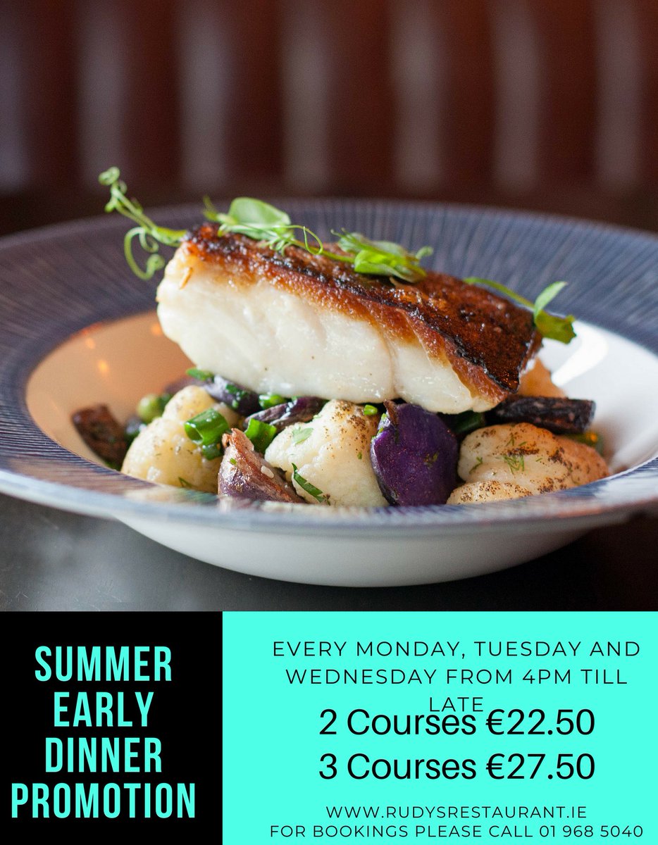 RudysRestauran1's tweet photo. ❗️E A R L Y   B I R D   P R O M O T I O N❗️🌞😎

Available Monday-Wednesday
From 4 PM  till Late
Menu: https://t.co/Z8qIHWYkax
Call to Book 📲 01 968 5040
________________________________
#dublinrestaurants #earlybird #diningpromotions #discoverdublin #bestfooddublin https://t.co/jkcyZaSslV