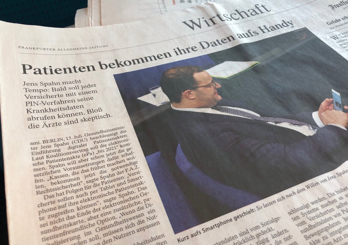 _GLudewig's tweet photo. ⁦@jensspahn⁩ macht Tempo. Anspruch auf elektronische Patientenakte + mobiler Zugang wird per Gesetz auf den Weg gebracht. Es geht voran! ⁦@BMG_Bund⁩ #Digitalisierung #Gesundheit  https://t.co/auVDlgkGgw https://t.co/Ga2GSjQF0c