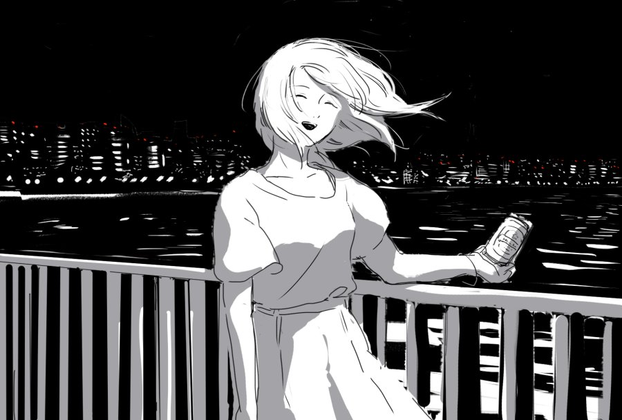 連休最後の夜の人 