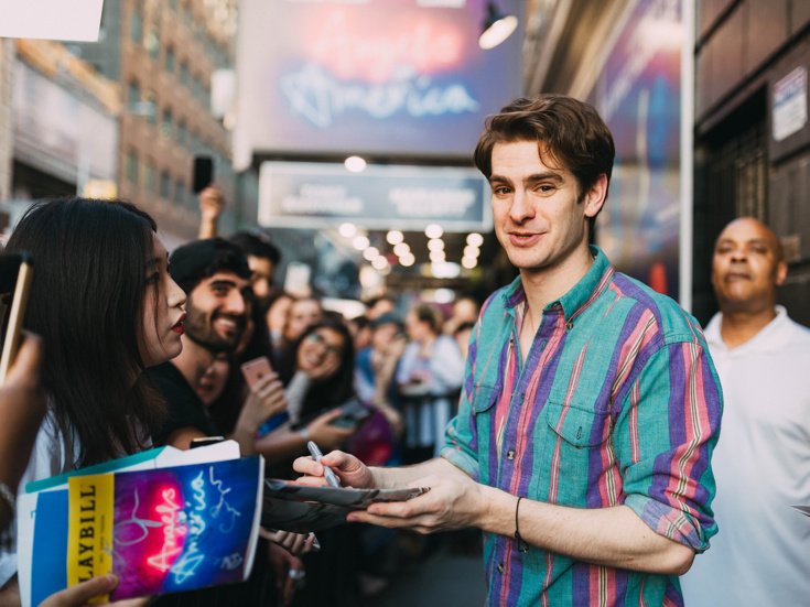 broadwaycom's tweet photo. Photos! The stars of @AngelsBway celebrate their final performance: https://t.co/WFsWDOVUlN https://t.co/Zvus57KqVe