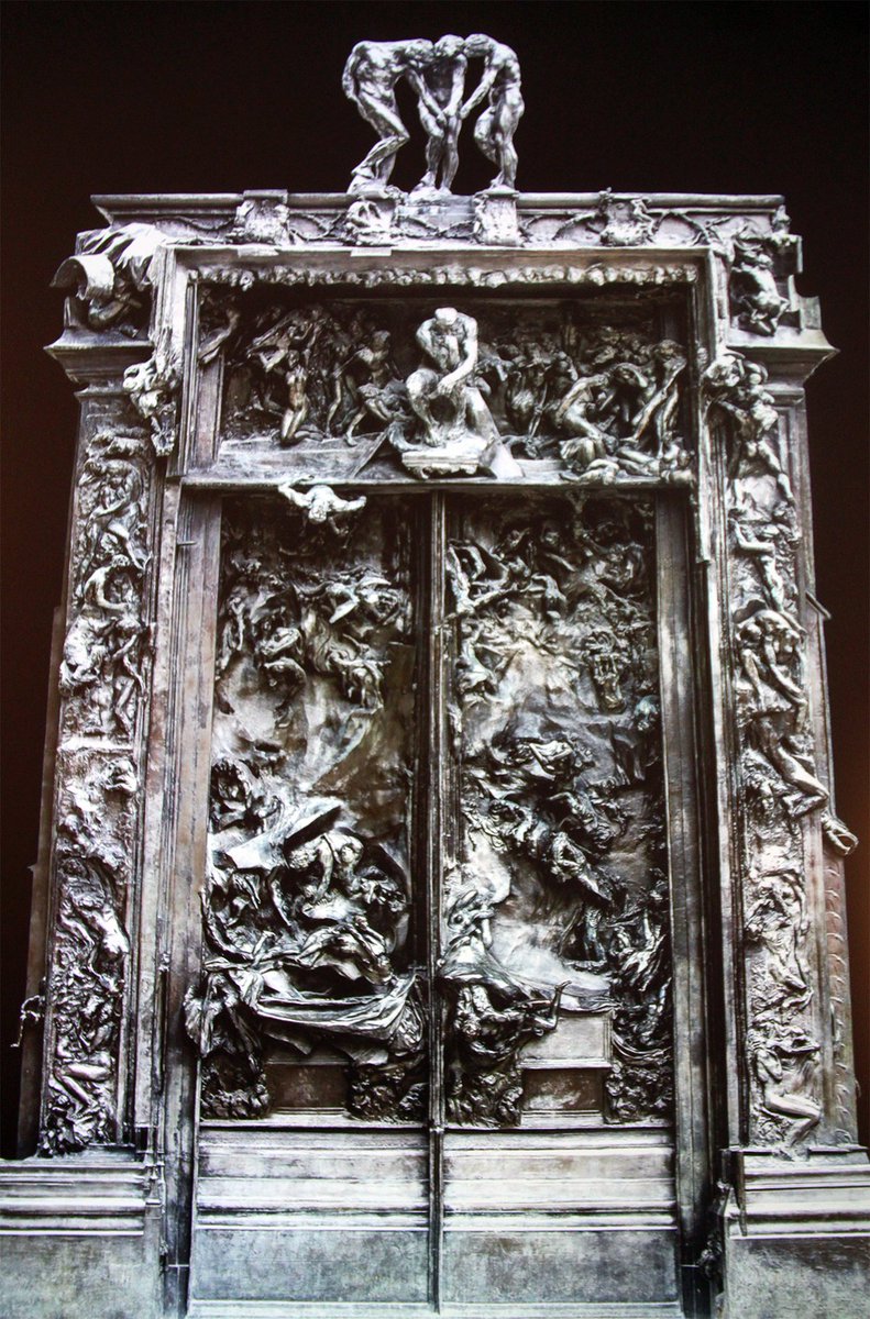 britishmuseum's tweet photo. Rodin’s iconic sculptures ‘The Kiss’ and ‘The Thinker’ are now regarded as masterpieces in their own right, but they both started out as small parts of a monumental composition – ‘The Gates of Hell’. #RodinExhibition https://t.co/8vUq3NcQRT https://t.co/7N2GZOpI4B