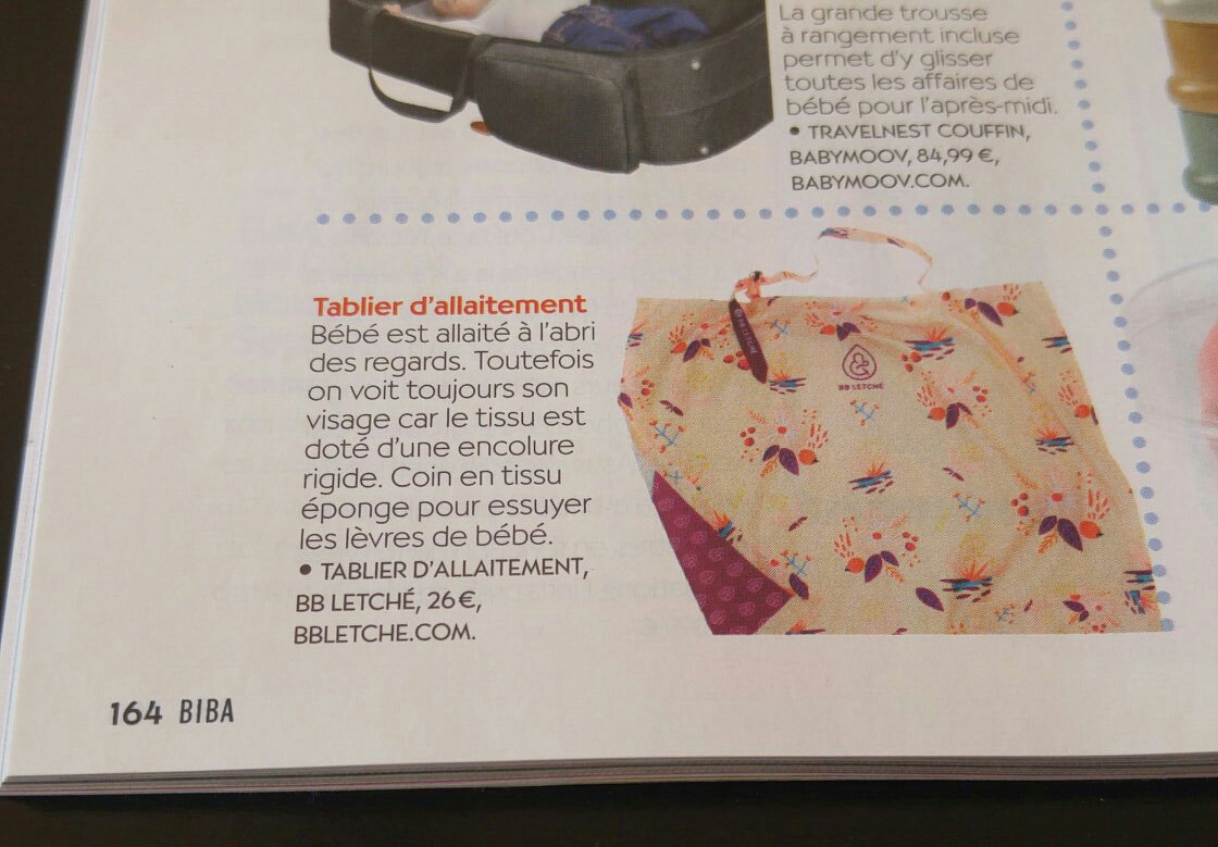 bbletche's tweet photo. Nous sommes fiers de retrouver les tabliers d'allaitement BB Letché dans le BIBA du mois de juillet
Rubrique "on pique-nique avec bébé".
 #allaiter  #allaitement  #biba  #bbletche  #sortiravecbebe  #piqueniqueavecbebe https://t.co/wTo6Flp4ES