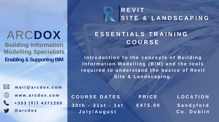 ryan_arcdox's tweet photo. Calling all LANDSCAPE ARCHITECTS, who want to participate in #BIM projects - get some @AutodeskRevit Revit training with @Arcdox . 30th Jul - 1st Aug in Dublin. #BIM #irishbuilding #landscape #architecture #revit #Training #dublin #arcdox https://t.co/M44dPFItEB
