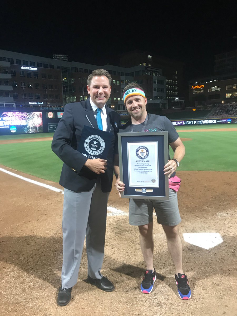 republicwirelss's tweet photo. That time we broke a Guinness World Record on Friday night at the @DurhamBulls game...! 
Big thanks to those who came out &amp; helped make it possible. 
Check out that official certificate! 
#RelayByRepublic #GuinnessWorldRecord #PlayRelay #DurhamBulls https://t.co/8PnzuvIl93