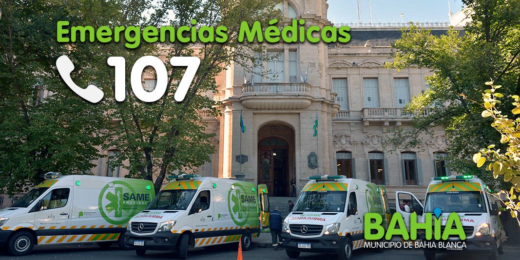 MunicipioBahia's tweet photo. 📞107 es el número al que tenés que llamar ante una emergencia médica https://t.co/tHogm0IXwy