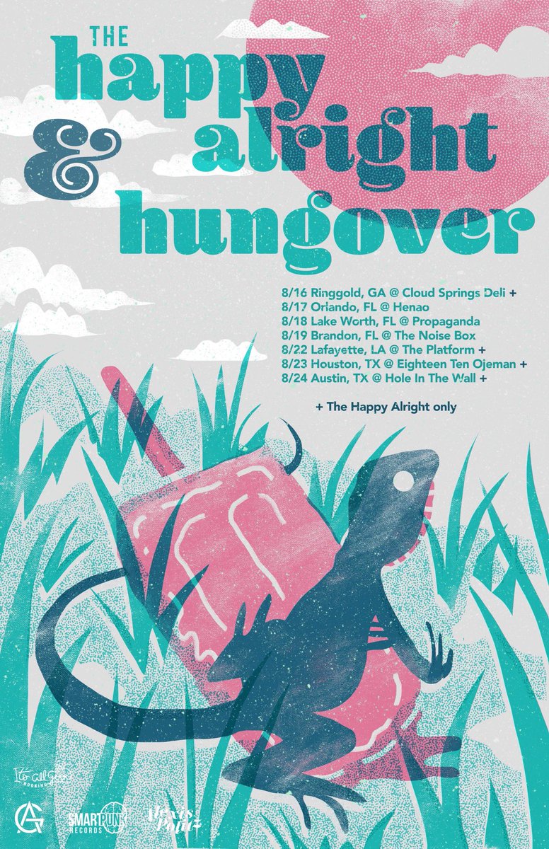TheHappyAlright's tweet photo. Southeast United States, baby! Let’s go!! See you in August w/ @hungoverband 🌞🌴🌊 https://t.co/2sNQbFApHJ