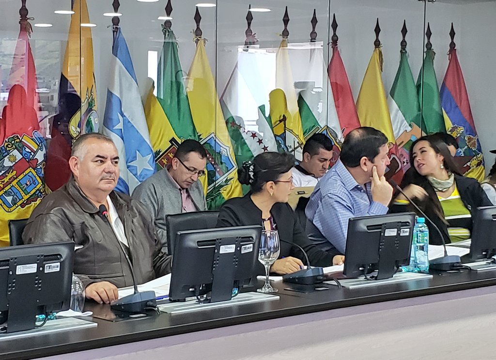 Antonio_Kubes's tweet photo. Sesión Extraordinaria de Asamblea General de Prefectos(as) Provinciales del Ecuador. "Presentación de la propuesta preparada por la comisión, sobre el plan de pagos de la deuda que mantiene el Gobierno Central para ser presentado al Ministerio de Finanzas".
@CongopeEcuador https://t.co/7mbrE6pej8