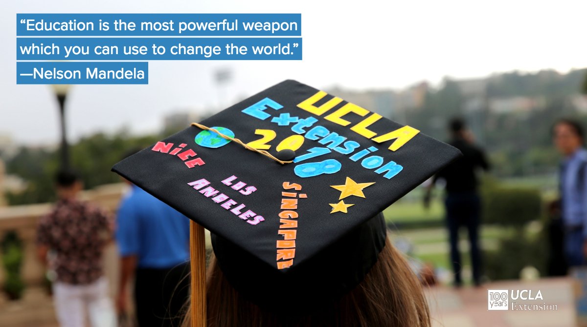 uclaextension's tweet photo. "Education is the most powerful weapon which you can use to change the world." - Nelson Mandela #mondaymotivation https://t.co/4mUEpvmvjQ
