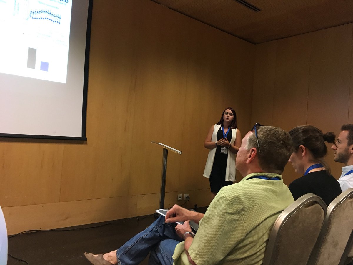 Harassedacadem's tweet photo. Zoรซ Blackley showcases her PhD project at #Splicing2018. Great presentation Zoรซ. @ExonateUK @UoNPainCentre https://t.co/S9MB039B57