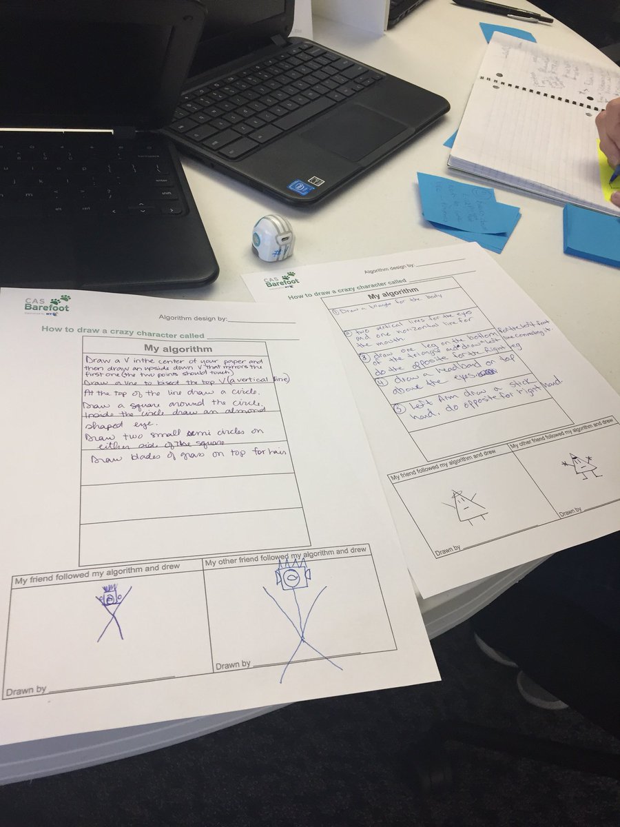 ellermak's tweet photo. @LaunchCompSci Practicing writing  precise steps for algorithms! #CSforAll #WeTeachCSr8 #WeTeachCS https://t.co/fmPwgG9MLe
