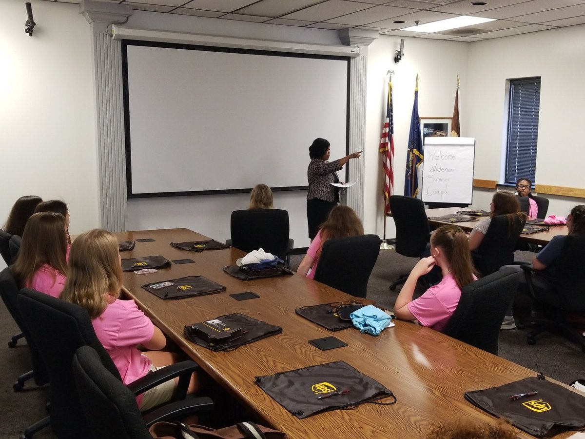 Trayce Parker President of UPS Chesapeake District speaks to High School Students from the Widener School of Business Summer Camp on UPS History and attending college.