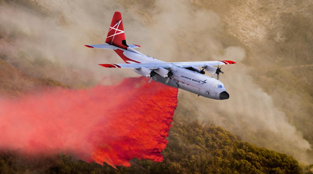 LockheedMartin's tweet photo. Our Super Hercules family is growing! We just introduced the LM-100J #FireHerc – civil-certified and ready to fight fires and beat back the flames: https://t.co/GraJXeDuTc #FIA18 https://t.co/j4JAOWFRKa