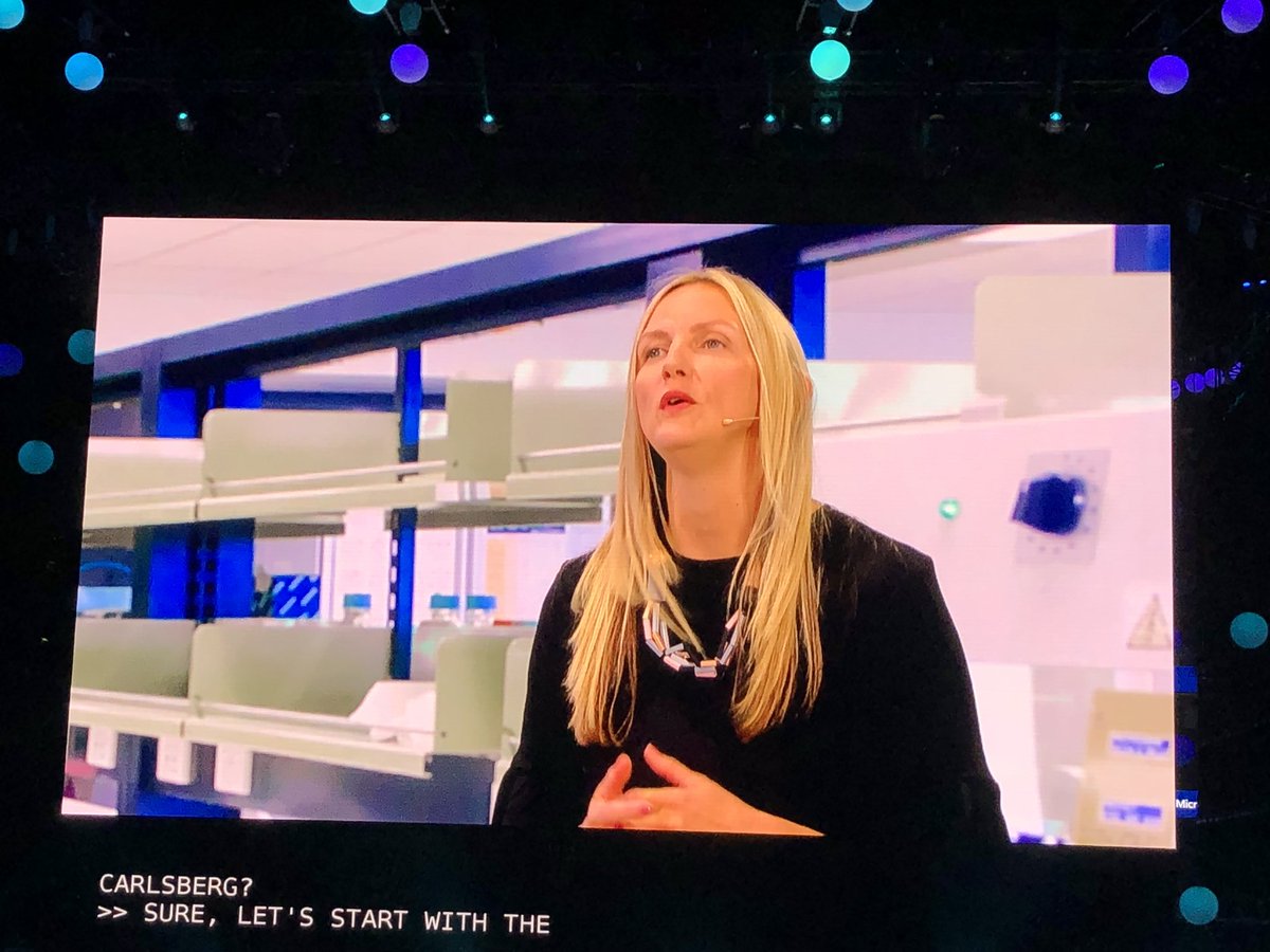 Sarah Haywood from Carlsberg telling us about about how AI is transforming the way beer is brewed - Sarah is PROBABLY the best CTO in the world #microsoftinspire <a href="/KainosSoftware/">Kainos</a>