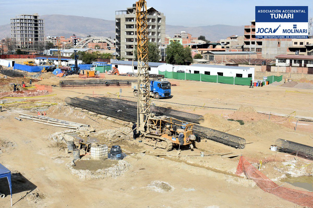 AATunari's tweet photo. Vistas panorámicas del avance de obra, construcción de los micropilotes y el trazado de las fundaciones, en la Estación Central "San Antonio". https://t.co/z8ls7s0n6s