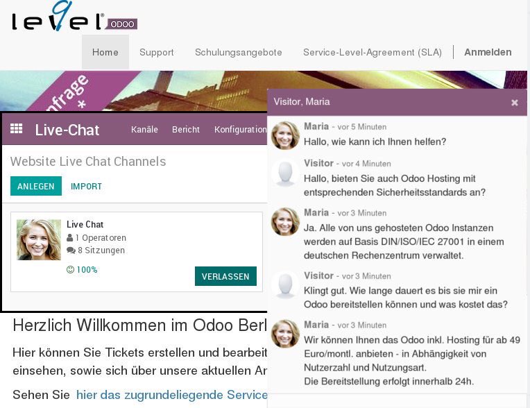 odooBerlin's tweet photo. Mit dem #Odoo #LiveChat, integriert auf ihrer beliebigen #Website können Sie auf überflüssige #ThirdPartySoftware wie #Zendesk
verzichten. #Support mit Zugriff auf #Kunden #Aufträge #CRM #Finanzen https://t.co/UeHBAfRFgo