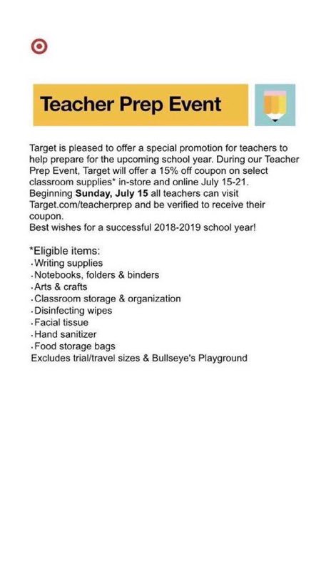 #Thank you teachers for making a difference in our children’s life!  Please visit your local #Target store and save 15% before going back to school.