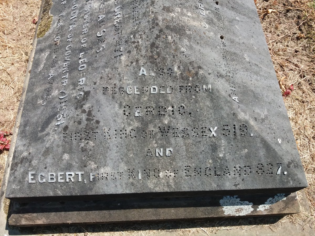 Baddileyram's tweet photo. #familyhistory claim of the day Spotted on a headstone at stapenhill cemetery #BurtonUponTrent Thomas Newman Whitehead descended from #Alfredthegreat #EdwardtheElder #kingAthelstan #ladyGodiva #ShakespeareSister #kingEgbert #cedricKingofWessex what a list ! @findmypast @Ancestry https://t.co/4l4hL9AAtR