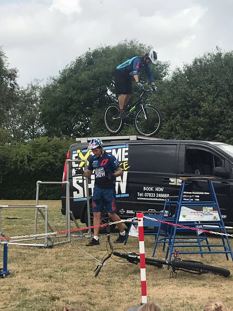 Starsandyford's tweet photo. Loved welcoming the Extreme Mountain Bike Show to the academy today for the end of year treat. The children loved it. Thanks go to Mrs Lewis for organising 🌟 https://t.co/mGfvPMdH4X