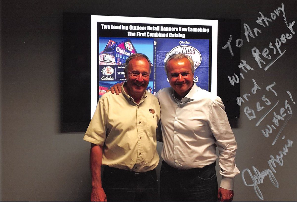 HenryRifles's tweet photo. Anthony Imperato, President of Henry, shares a laugh with Johnny Morris, founder/CEO of @BassProShops. Mr. Morris is one of America’s foremost conservation leaders and an outdoors industry visionary. Visit your local #BassPro or #Cabelas as they have a great selection of Henrys! https://t.co/ou9eZnxshC