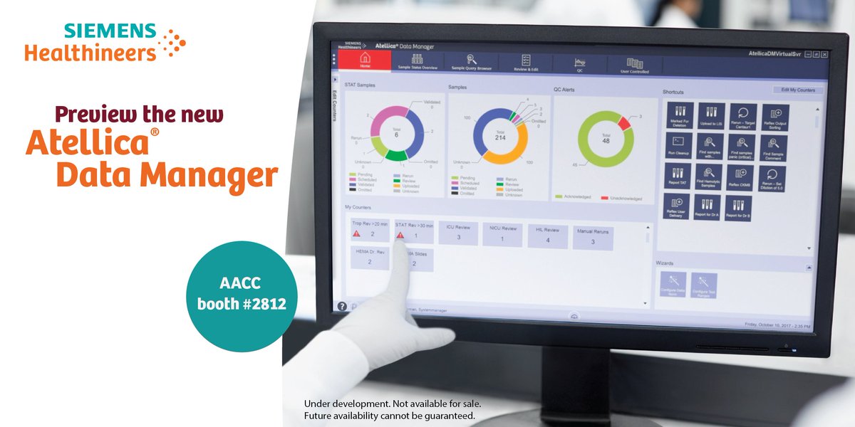 SiemensHealth's tweet photo. Want to standardize diagnostic testing &amp; streamline result management? Preview our next-generation, open &amp; scalable, easy-to-use solution. https://t.co/NPKXCEOBpK #2018AACC #digitalhealth https://t.co/GsIXgYZuhy