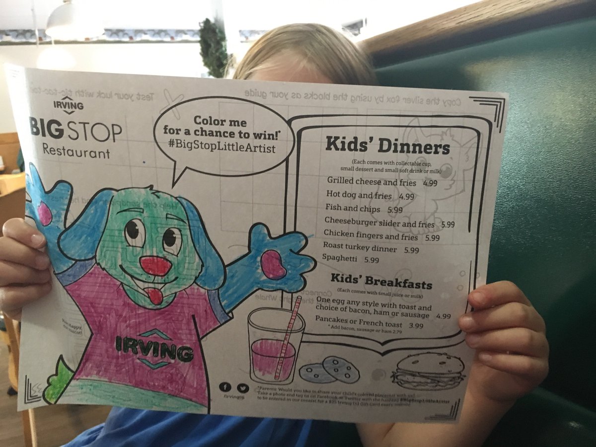 LilOldAl's tweet photo. Stopped for lunch in Maine at a Big Stop. Feels just like at home!  #BigStopLittleArtist https://t.co/VRzjUvj1j4