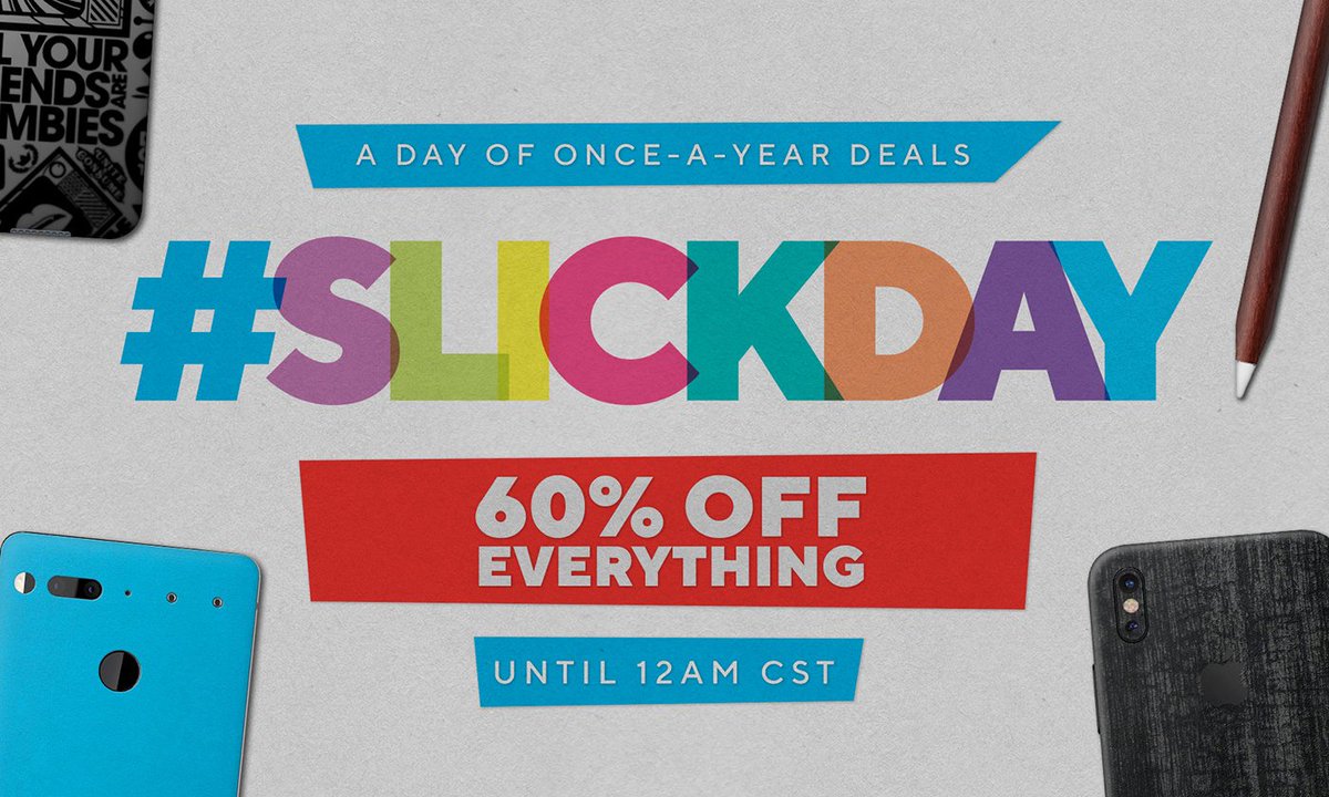 SlickWraps's tweet photo. SlickDay Starts Now! 60% OFF Everything for 12 Hours Only! https://t.co/ICvsBGKJAY
