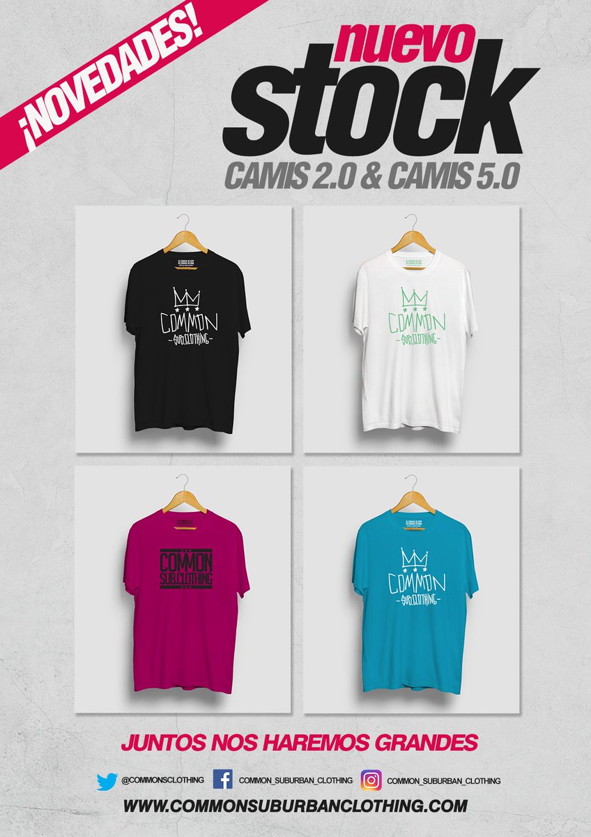 COMMONSCLOTHING's tweet image. [NUEVO STOCK] Familia tenemos el gusto de presentar nuevos colores y nuevos diseños para camisetas! Venimos más frescos que el camión de los helados. Ficha la movida en commonsuburbanclothing.com #common #Verano2018