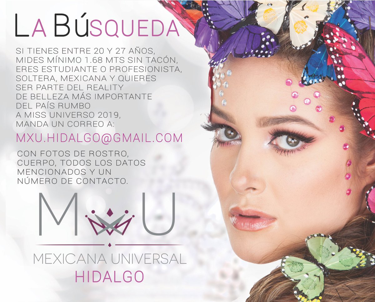 MxU_Hidalgo's tweet photo. Andrea Toscano @OficialMxU invita a  todas las jóvenes hidalguenses a participar en Mexicana Universal Hidalgo @MxU_Hidalgo. https://t.co/mcrQzHPDCi
