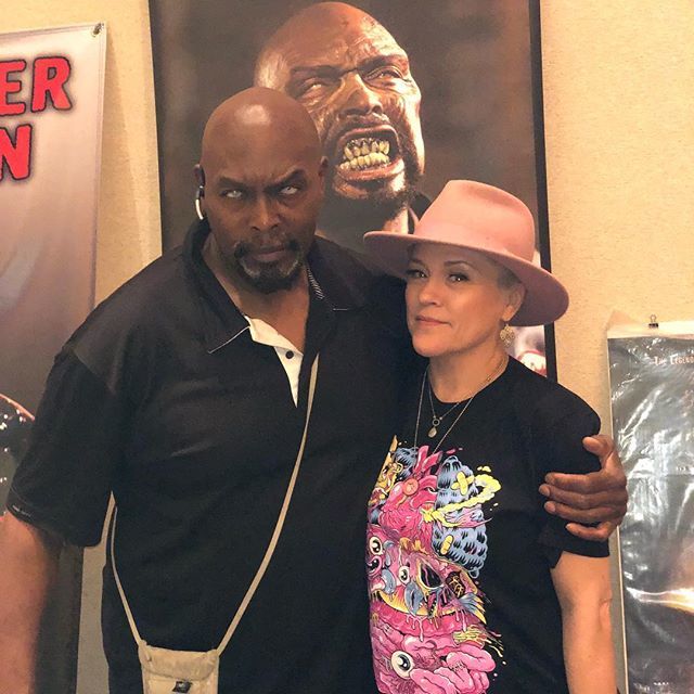 celisemccarthy's tweet photo. With @eugeneaclark2014 at #madmonsterparty2018 #landofthedead https://t.co/xQ9gxSPaOw https://t.co/WvlLnKDqQ2