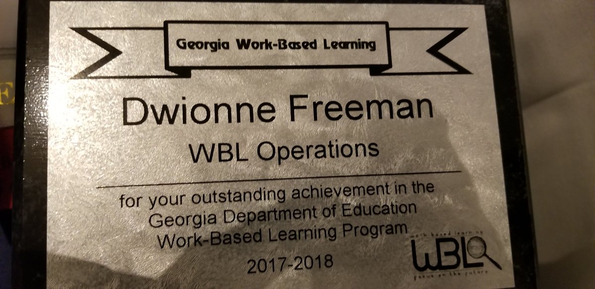 TheoSmithJrEdD's tweet photo. Dr. Dwionne Freeman, APS CTAE WBL Coordinator, and Ms. Carrie Dean, Washington High's WBL Coordinator, are both being honored at the Georgia Association for Career and Technical Education in Athens. @APSCTAE @dan_a_sims @Atldepsupt @BTWFBLA https://t.co/AfDXHBC6s9