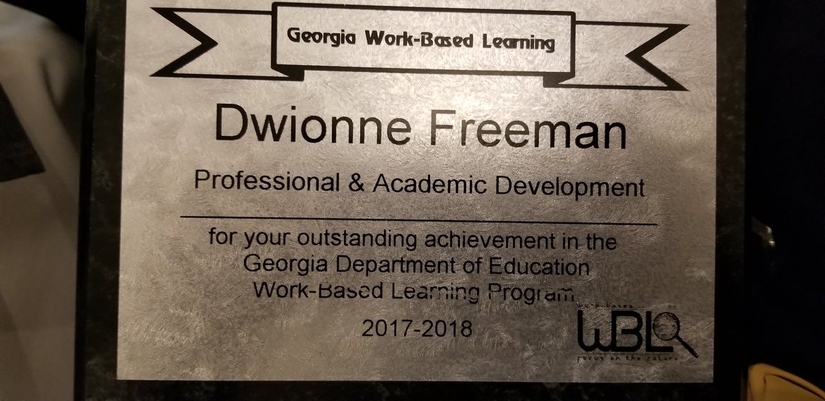 TheoSmithJrEdD's tweet photo. Dr. Dwionne Freeman, APS CTAE WBL Coordinator, and Ms. Carrie Dean, Washington High's WBL Coordinator, are both being honored at the Georgia Association for Career and Technical Education in Athens. @APSCTAE @dan_a_sims @Atldepsupt @BTWFBLA https://t.co/AfDXHBC6s9