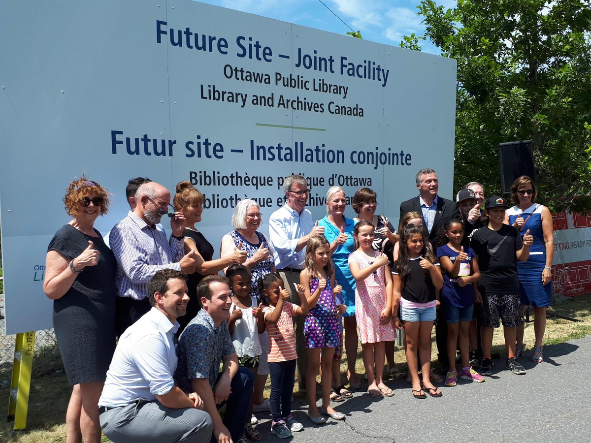 ottawacity's tweet photo. Today we celebrated the first step of the joint facility at 557 Wellington Street between @opl_bpo and the @LibraryArchives! https://t.co/X7Mt5PHsEH https://t.co/22eWzcrlLS