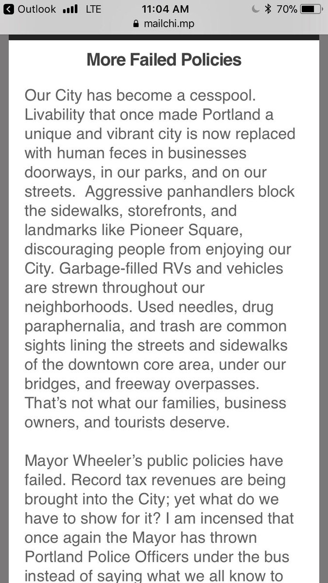 maxoregonian's tweet photo. Portland police Union President Officer Daryl Turner says Mayor @tedwheeler has thrown police under the bus in his response to @oregonian report on police arrests of homeless https://t.co/RNUGOu0rM8