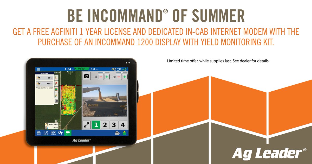 Be InCommand of Summer has a hot new offer starting today through August 3rd. For more information, visit: choose.agleader.com/offers/