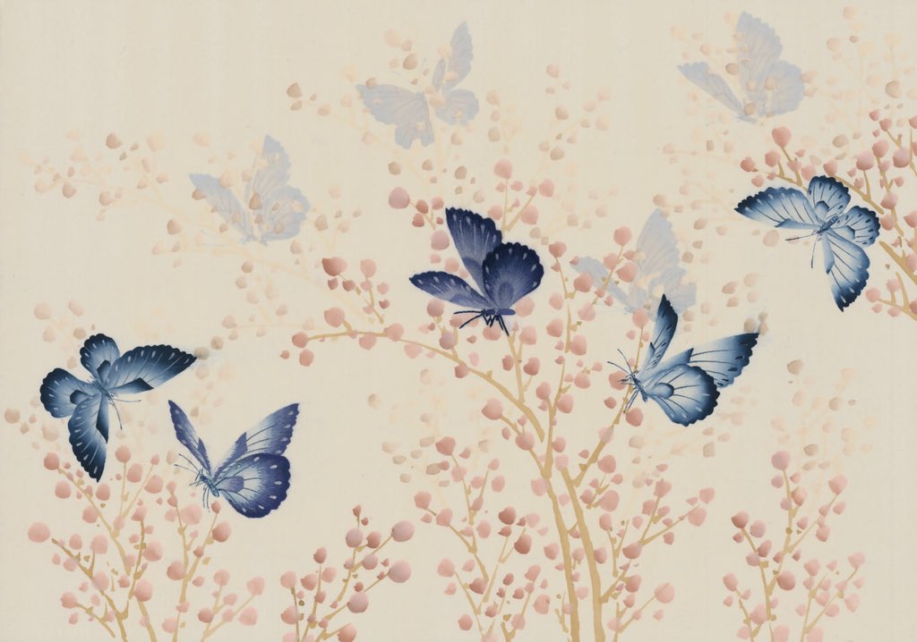 Love this beautiful Fontaine handmade silk wallpaper by <a href="/fromental/">Fromental</a> with hand-embroidered details - it’s so delicate and pretty. I’m a particular fan of the blue colourway in the second image. #wallpaper #handmade #silk #silkwallpaper