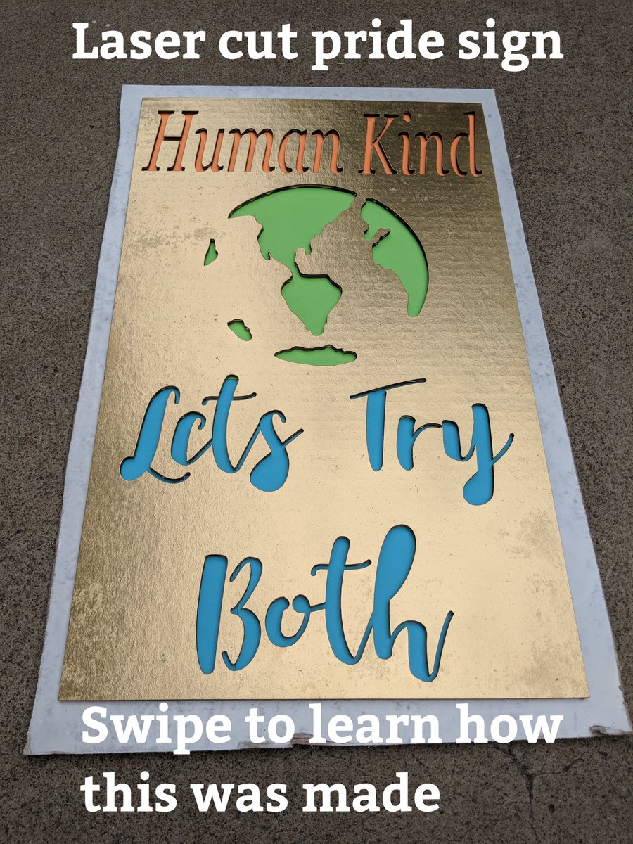 makingSTEM's tweet image. Signs for Pride made using laser cutter #pride #equalrights #maker #laser #stem
