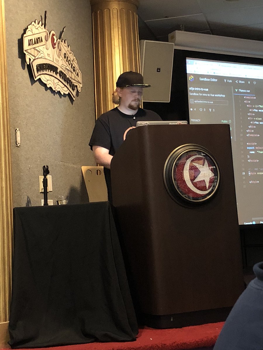 .<a href="/DrewPfundstein/">Drew Pfundstein</a>, our master in <a href="/vuejs/">Vue</a> tonight. #javascript #vuejs