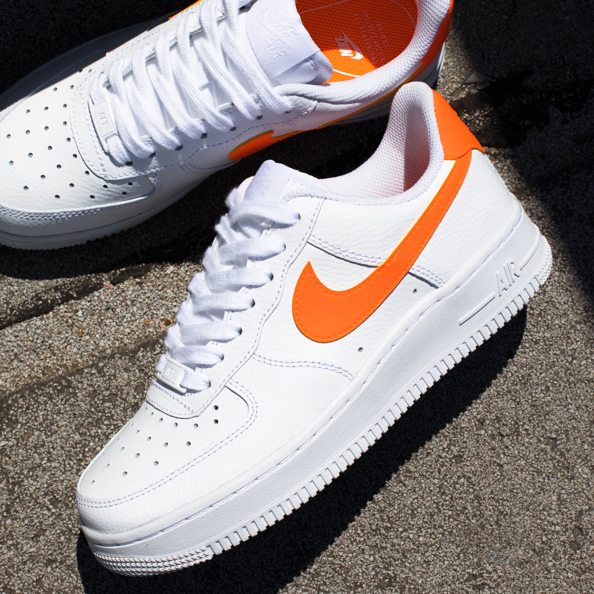 Neon Orange Swoosh Air Force 1