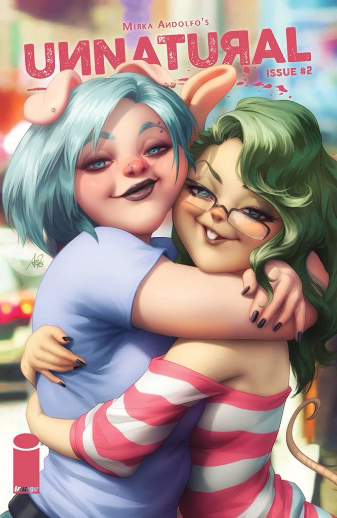 Mirkand's tweet image. #Unnatural issue #2 is coming August 8th published by #ImageComics, preorder to you local comic book shop 💖 cover A by me, cover B by the amazing @artgerm 💙 #Unnaturalcomic