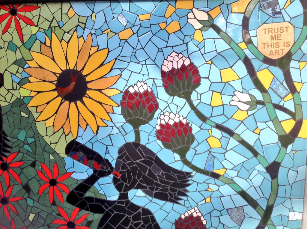 DaveBlacklist's tweet photo. 'If I can't dance' is the title of our new mural 

Huge thank you to @carriereichardt @wonnish for their encouragement, advice &amp; iconic tiles 

#ifIcantdance #mosaic https://t.co/PPoEMDonYs