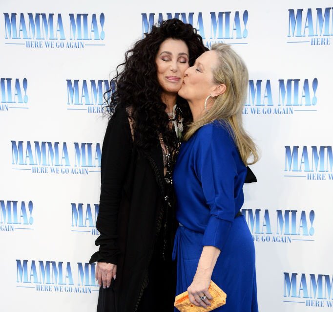 Meryl and @cher at the #MammaMia2 London premiere ♥️♥️♥️