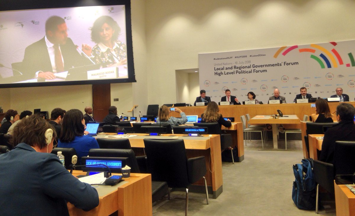 metropolis_org's tweet photo. "If a mayor doesn't have a good relationship with the national president, he or she may not receive the resources needed to implement the #SDGs. We shall redesign the architecture of international funding schemes" @MauricioRodasEC #HLFP2018 #Listen2Cities https://t.co/d9rHeRYxWv