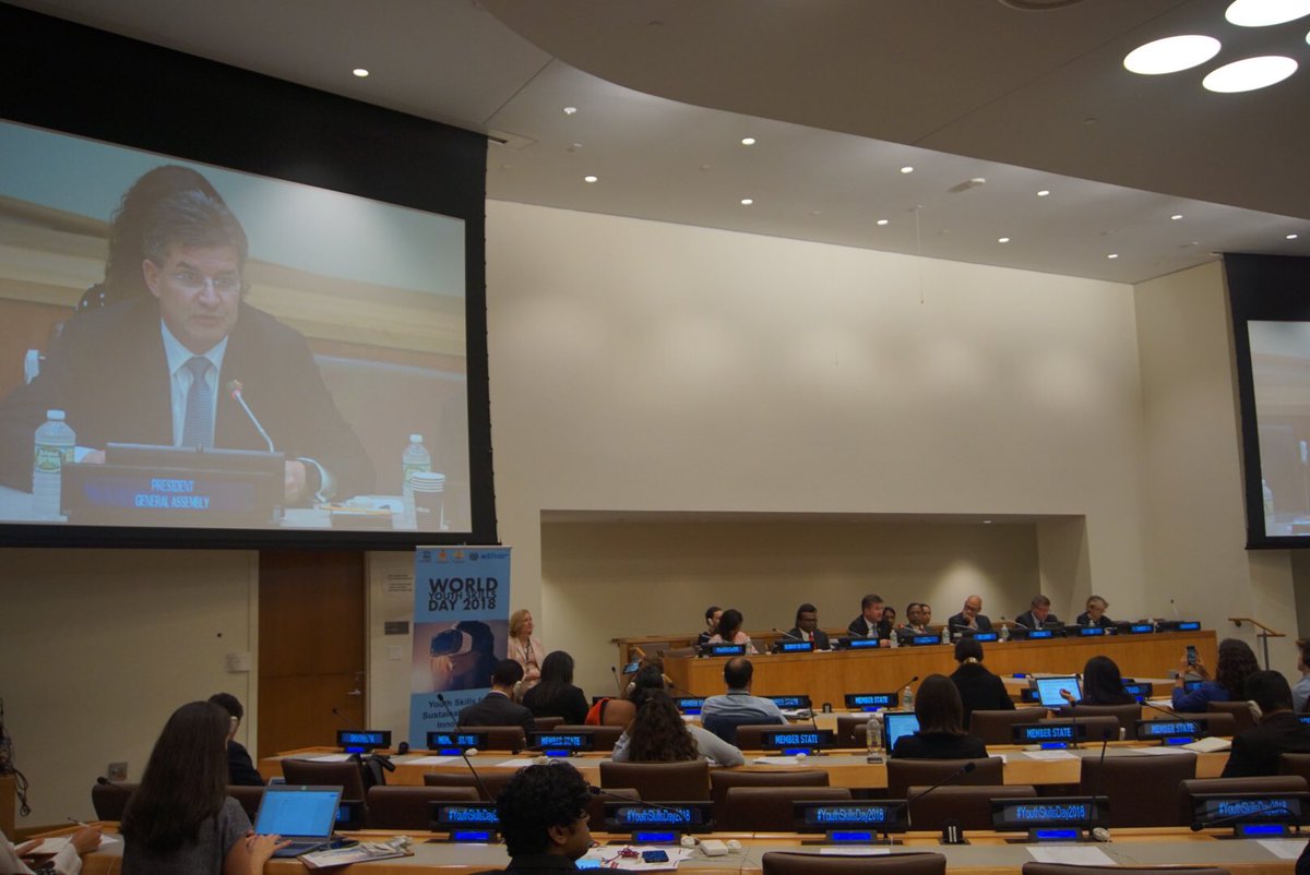 UN_PGA's tweet photo. Young people are not scared of change. They are embracing it. And now it is time for the rest of us to follow. #Youth72 #YouthSkillsDay2018 https://t.co/uS6YaUVQ2n