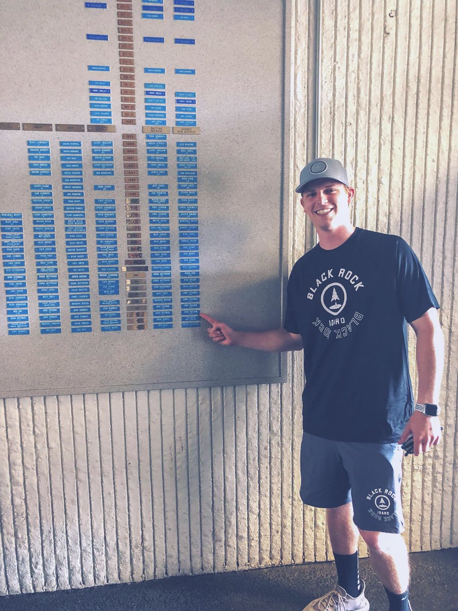 TiredLawGrad's tweet image. Had a chance to swing by my old stomping grounds at @BmccBaseball today and see my name on the school’s Wall of Fame for the first time. My ERA may have been atrocious, but at least my split-finger was good enough to nab Pitcher of the Year honors.