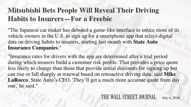 State Auto and Mitsubishi partnership featured in Wall Street Journal. bit.ly/2LdHYdj