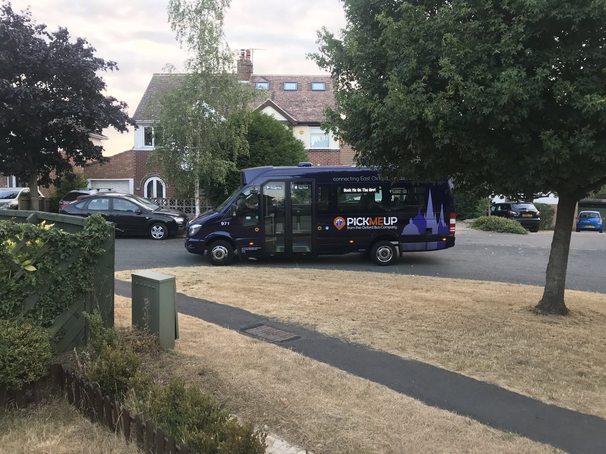 thomasarran's tweet photo. @pennythewlis had a great first journey on @Oxford_PickMeUp bus. Driver said people with bus concessions could use for free! I think that means everyone with a bus pass. Still need to use via app and only covers part of Oxford. But wow! https://t.co/xejxDRfgHE